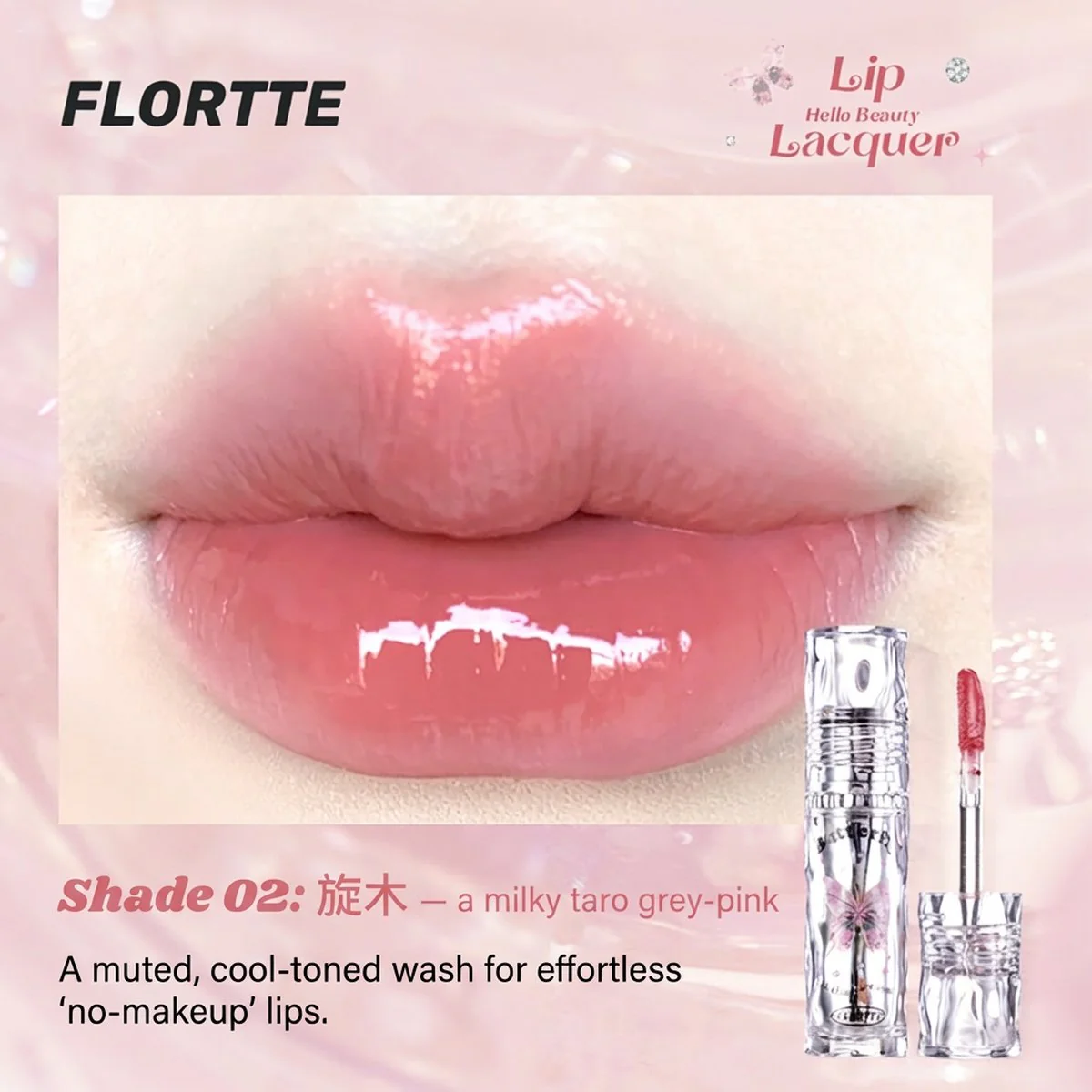 Flortte Hello Beauty Lip Lacquer 02# Carousel