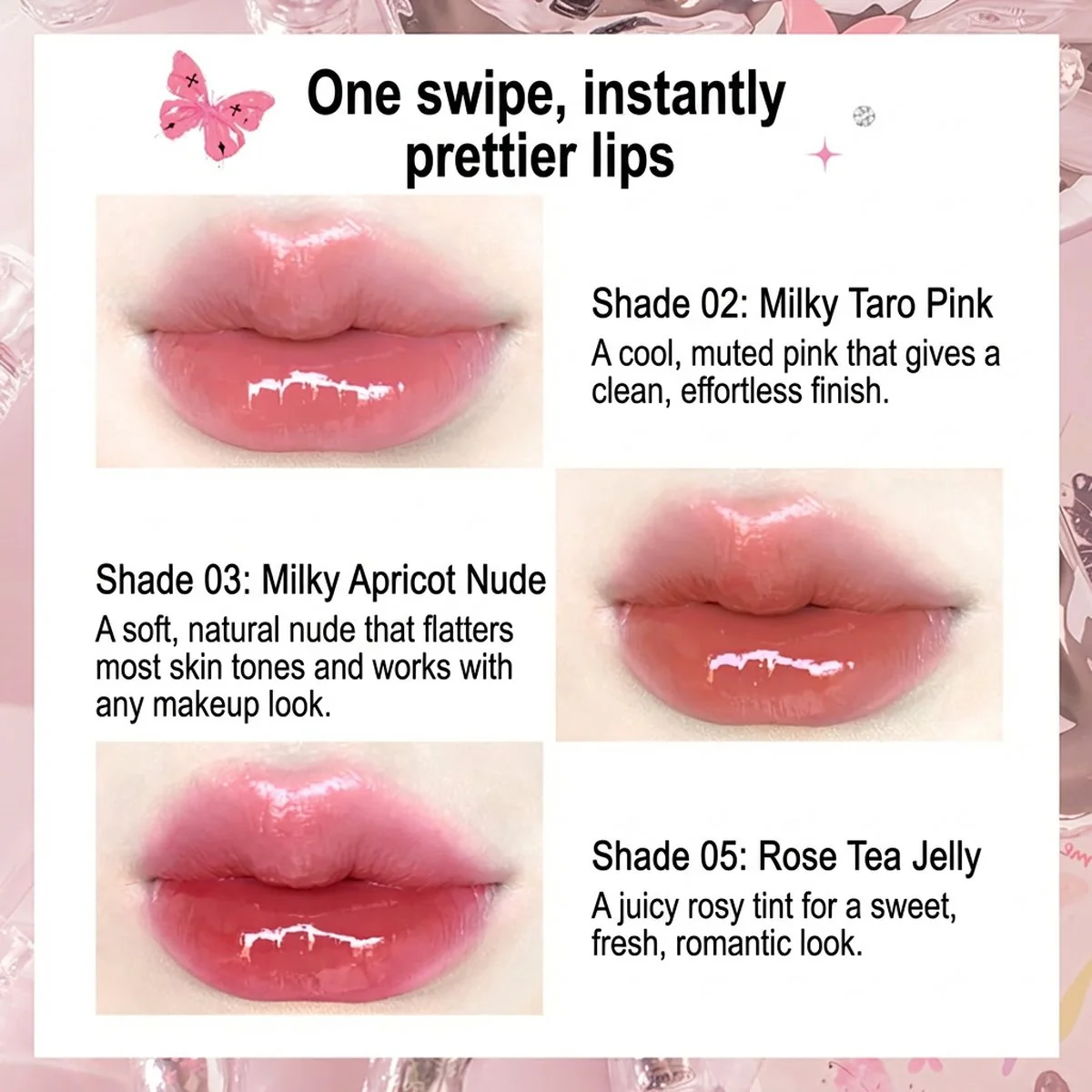 Flortte Hello Beauty Lip Lacquer 03# Dreamy - Image 3