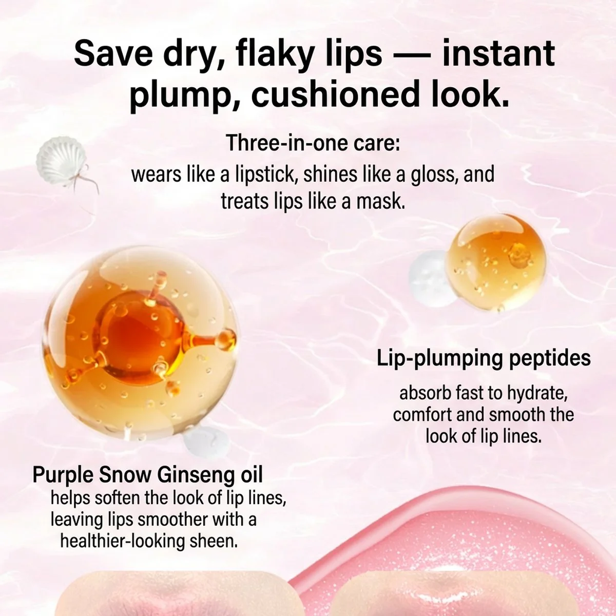 FLORTTE Sea Pearl Solid Lip Gloss Stick 2.7g – Multiple Shades - High‑Shine Hydrating Gloss Balm - Image 3