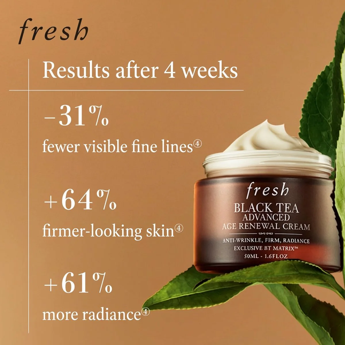 Fresh Black Tea Advanced Age Renewal Cream 50ml - Anti-Wrinkle & Firming Face Moisturiser - Image 4