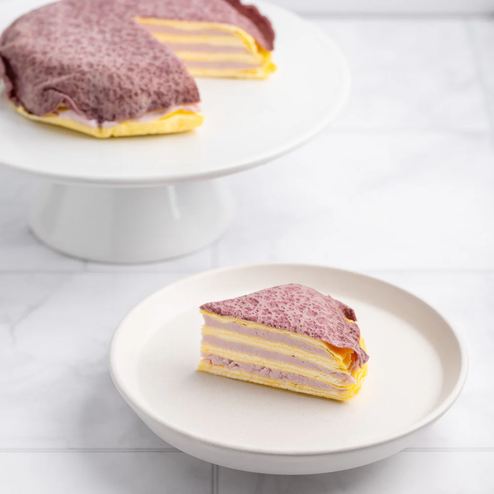 Freshippo Bakery Frozen Soymilk & Taro Mille Crepe Cake 500g - Image 3