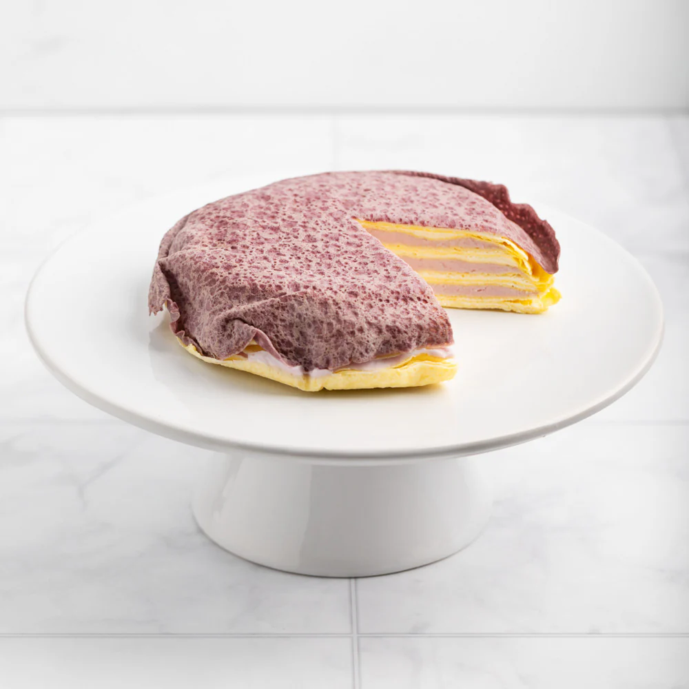 Freshippo Bakery Frozen Soymilk & Taro Mille Crepe Cake 500g - Image 4