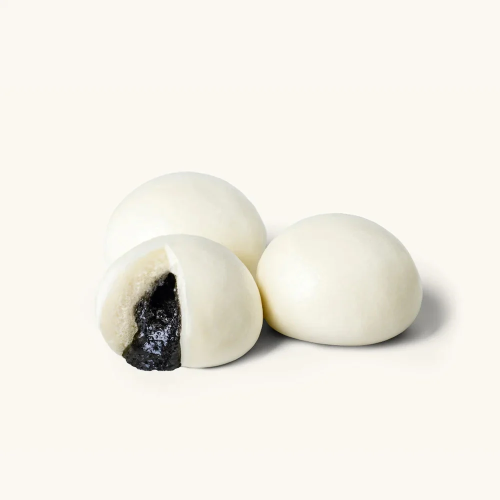 Frozen Black Sesame Lava Buns – 6 Pieces (510g) - Chinese Steamed Dessert Buns