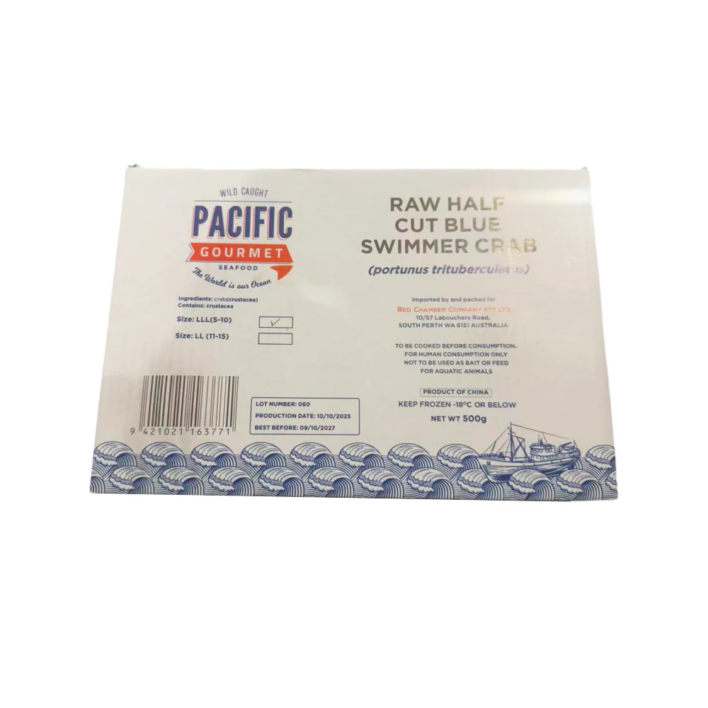 Frozen Blue Swimmer Crab Halves 5/10 500g - Image 2
