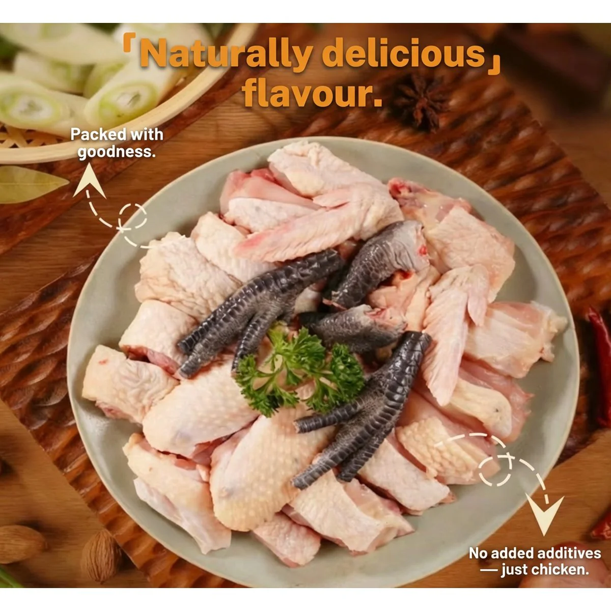 Frozen Free-Range Black-Foot Chicken Pieces 1.1–1.6kg