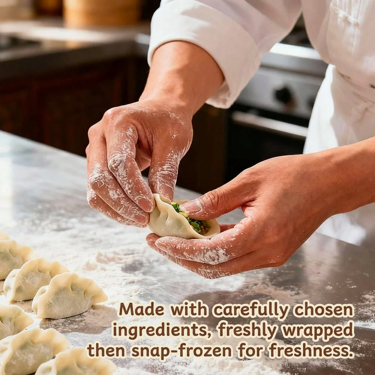 UMALL Frozen Handmade Beef & Onion Dumplings – 12 Pieces, 360g - Image 4