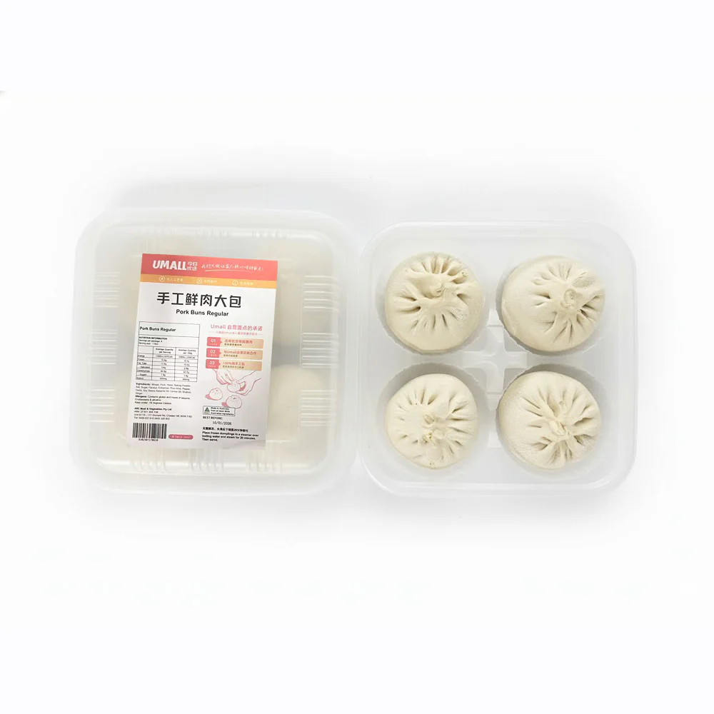 Frozen Handmade Large Pork Buns – 4 Pieces - Chinese Steamed Bao