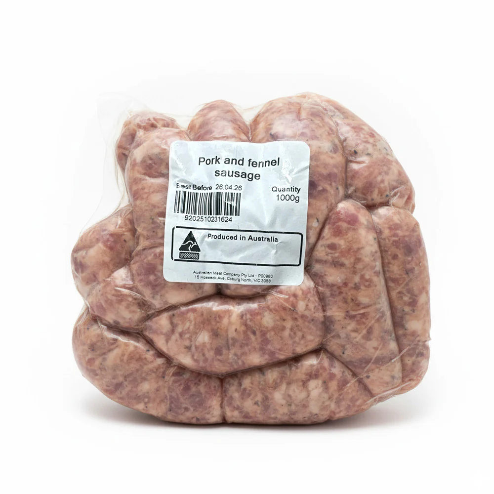 Frozen Pork & Fennel Sausages - 1kg