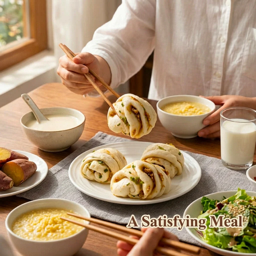 Frozen Spring Onion & Pork Flower Rolls – 4 Pieces, 500g - Chinese Steamed Twisted Buns - Image 3