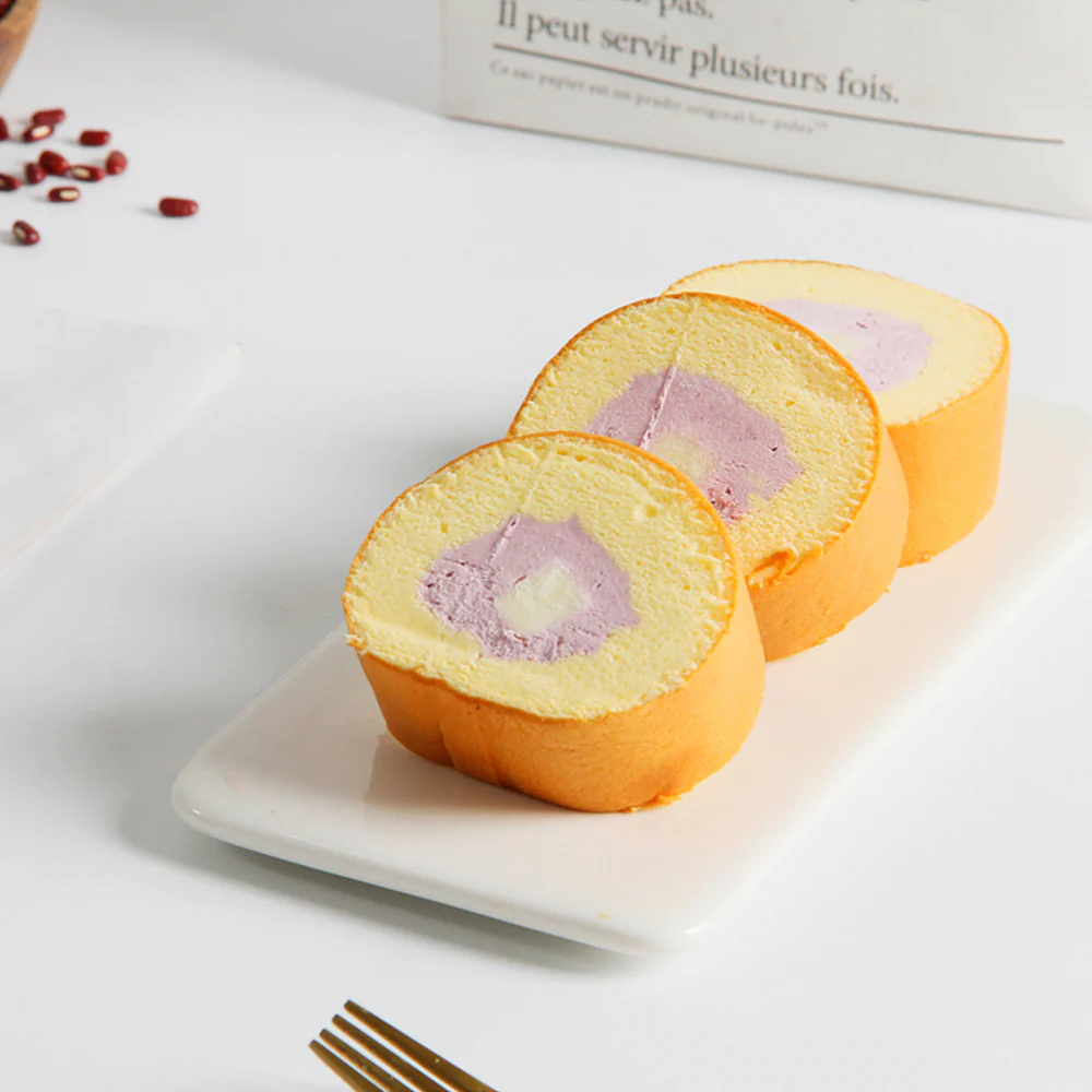 Frozen Taro Milk Swiss Roll Cake - 4 Pieces 190g - Image 4