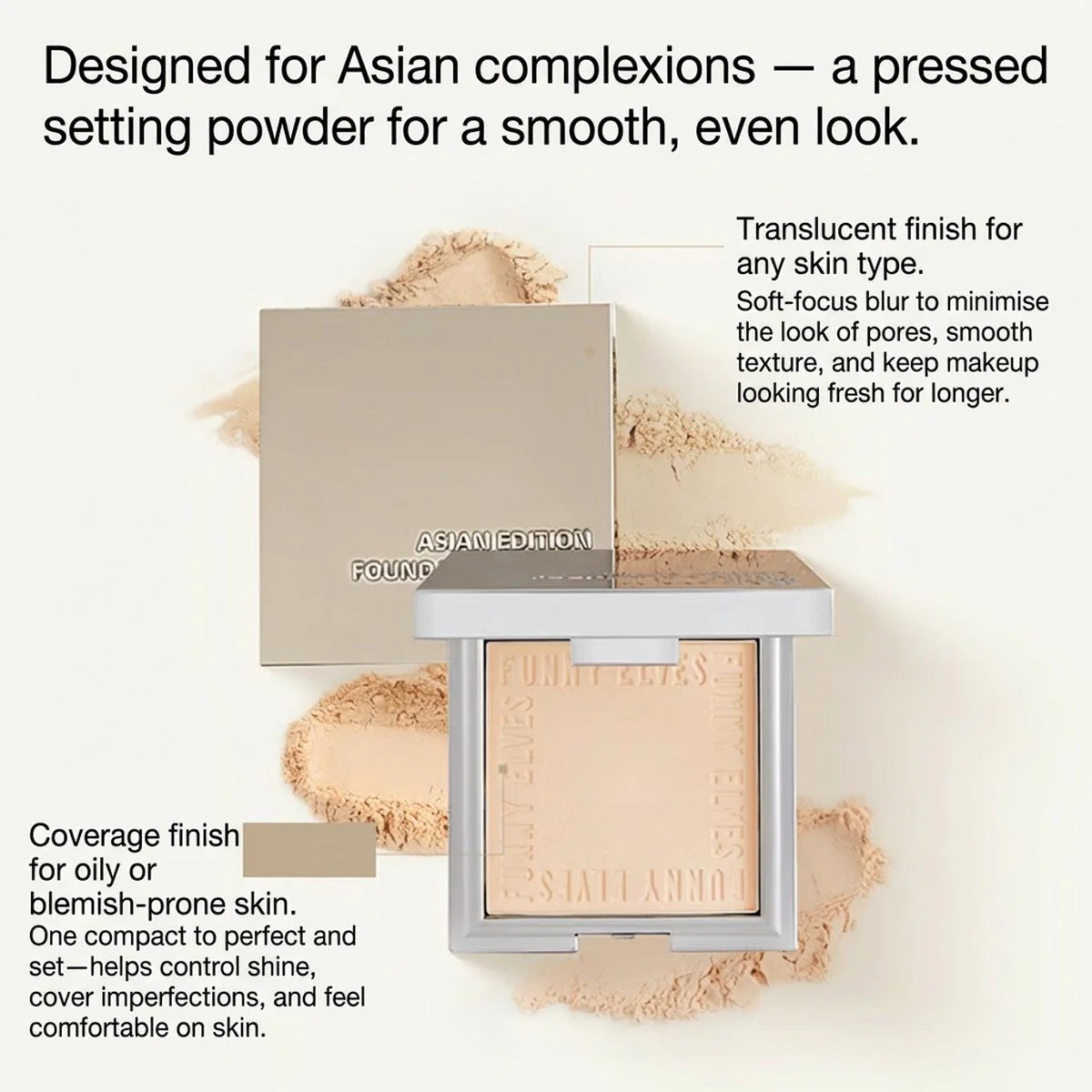 FUNNY ELVES Soft-Focus Setting Powder #NU20 Brightening Sheer 7g - Image 2