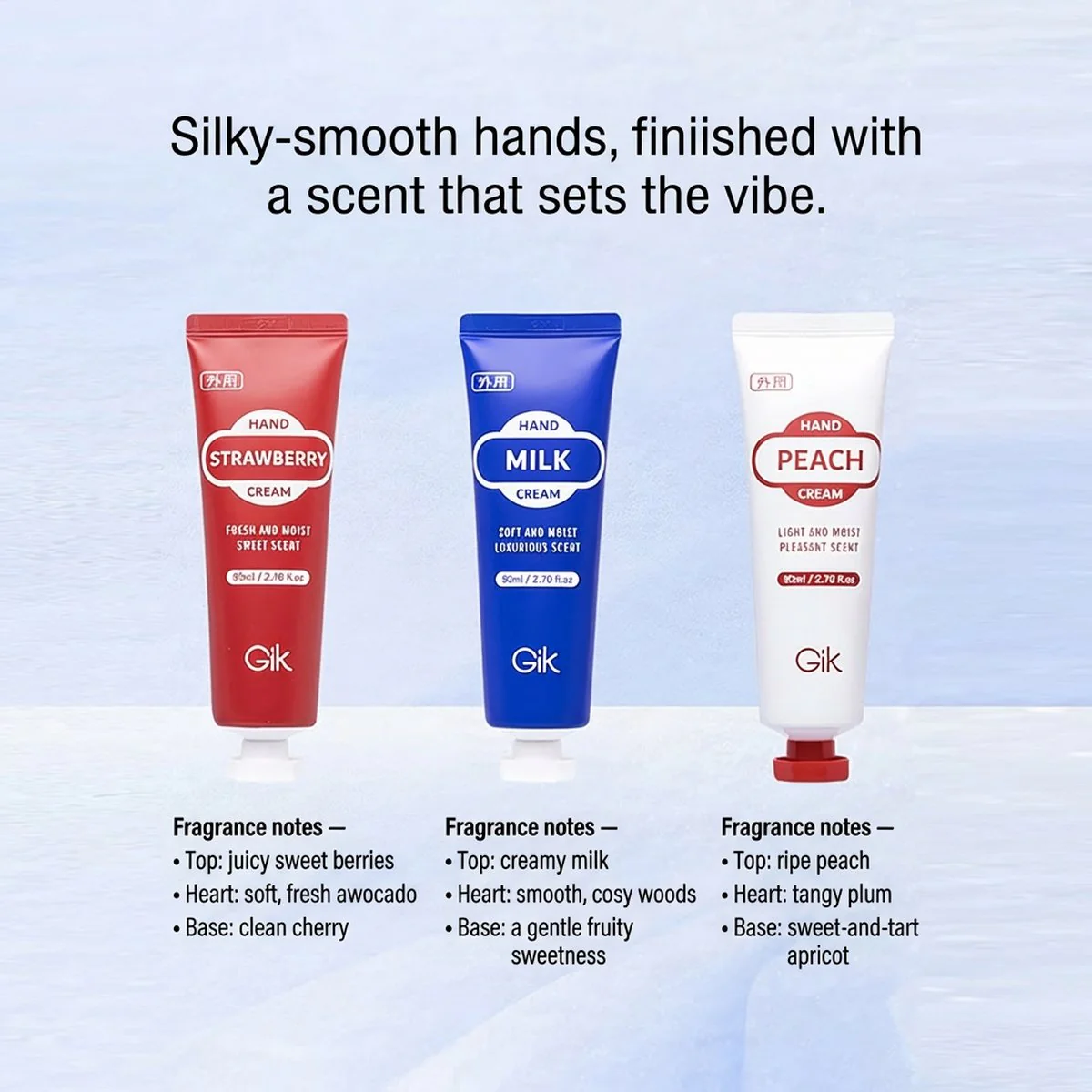 Gik Moisturizing Hand Cream - Strawberry Scent, 80ml - Image 3