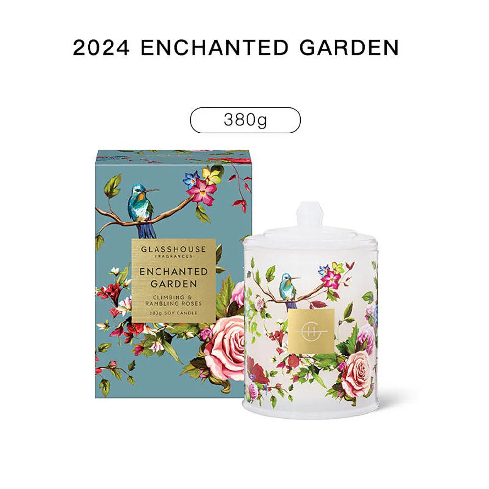Glasshouse Enchanted Garden White Rose Scented Candle - 380g - Image 4