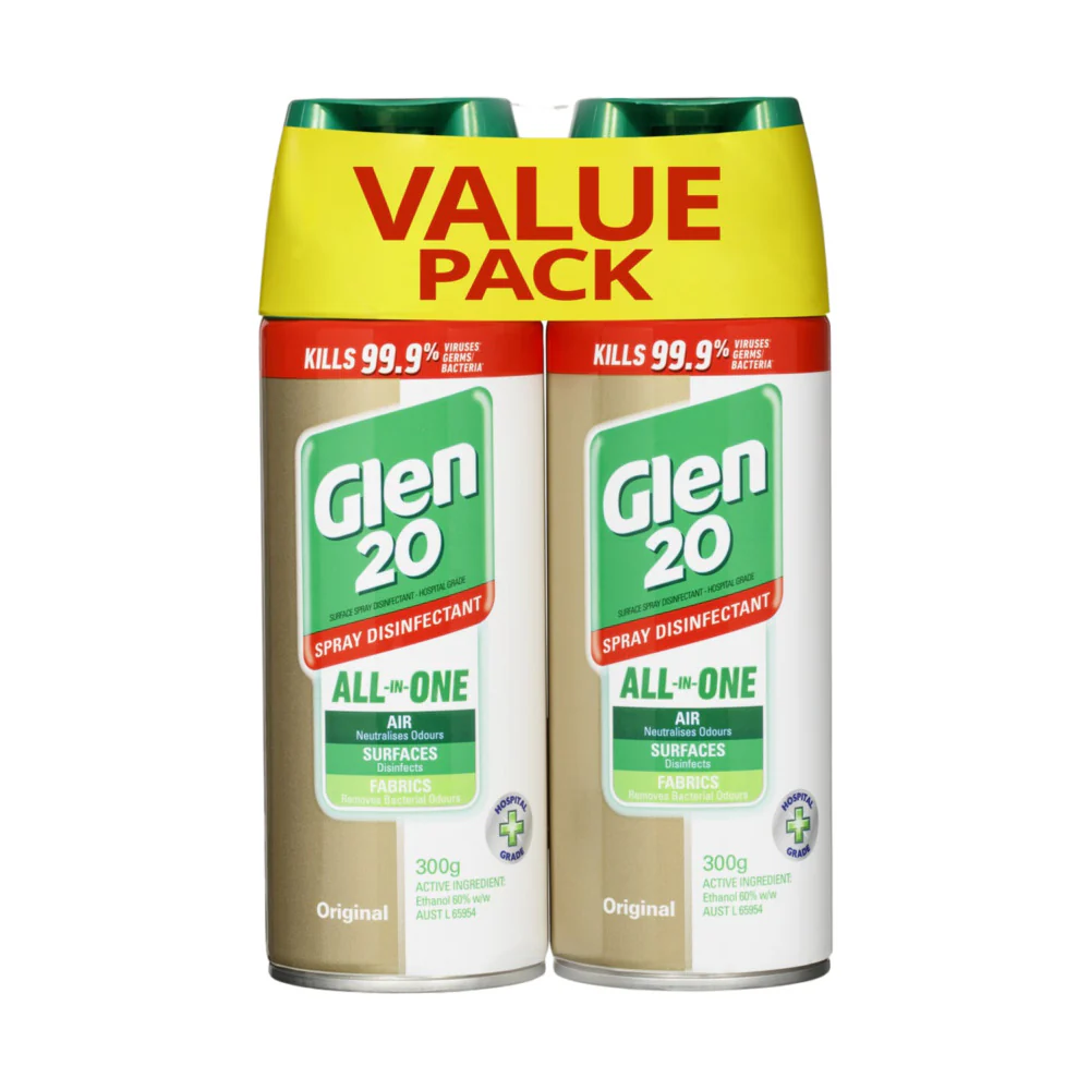 Glen 20 All-in-One Disinfectant Spray Original 300g x 2 Pack