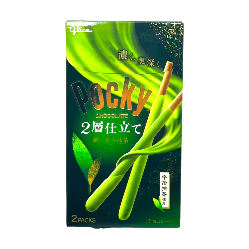 Glico Pocky Double-Layer Uji Matcha Biscuit Sticks 53g – 2 Packs