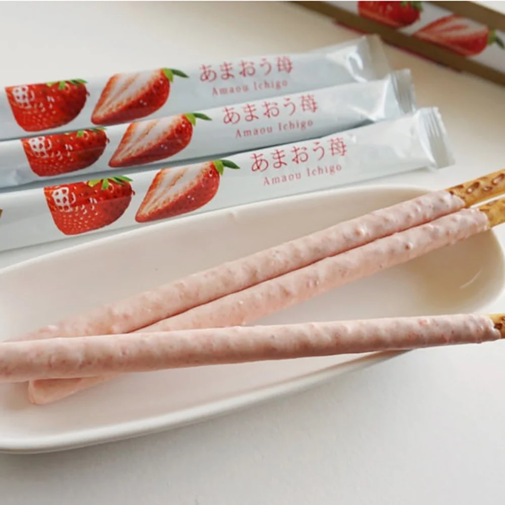Glico Pocky Kyushu Limited Amaou Strawberry Biscuit Sticks - 13 Packs - Image 2