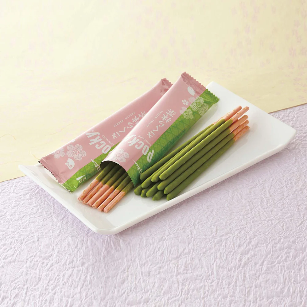 Glico Pocky Sakura Matcha Chocolate Sticks - 8 Packs - Image 3