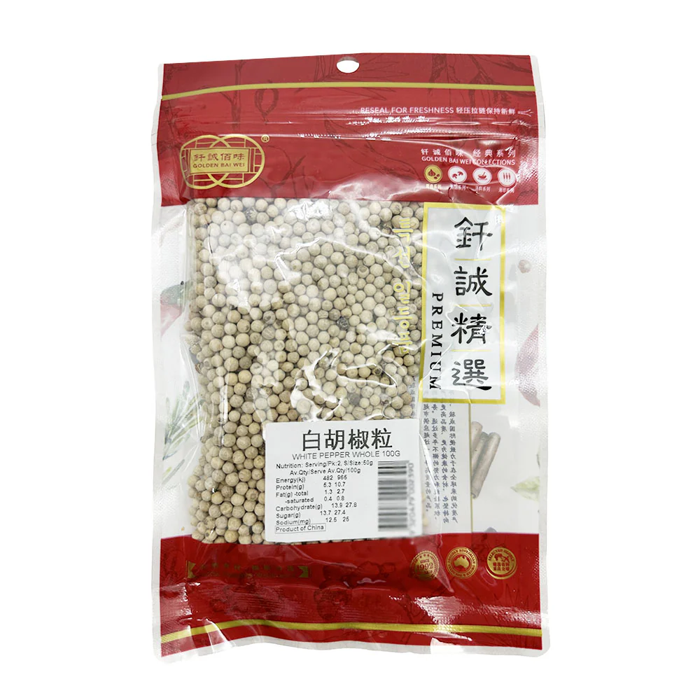 Golden Bai Wei Premium White Pepper Whole - 100g