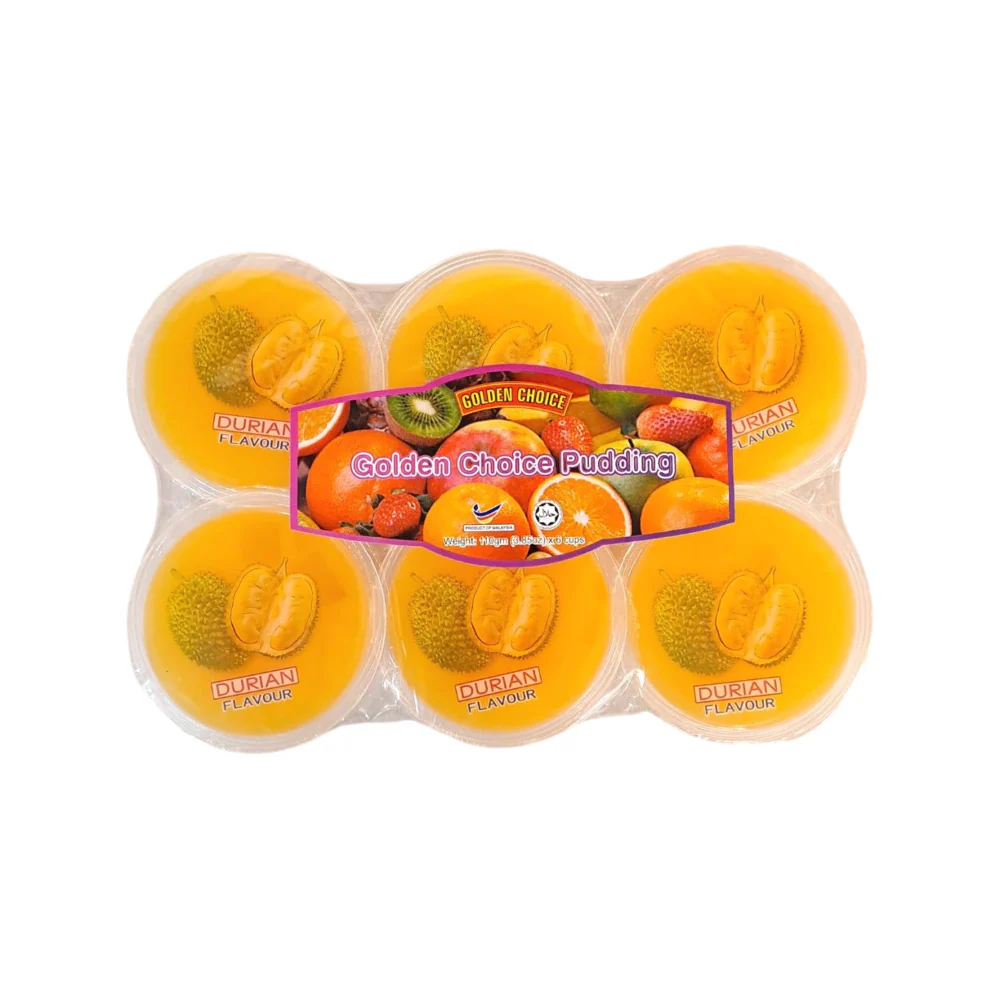 Golden Choice Durian Flavour Pudding Cups 110g x 6 - Durian Jelly Dessert Cups
