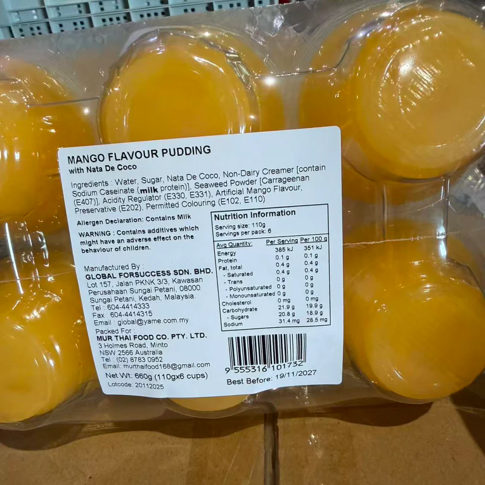 Golden Choice Mango Flavour Pudding Cups 110g x 6 - Image 2