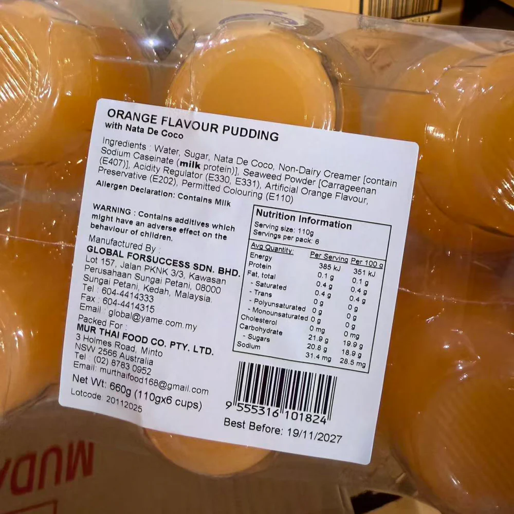 Golden Choice Orange Flavour Pudding Cups 110g x 6 - Image 2