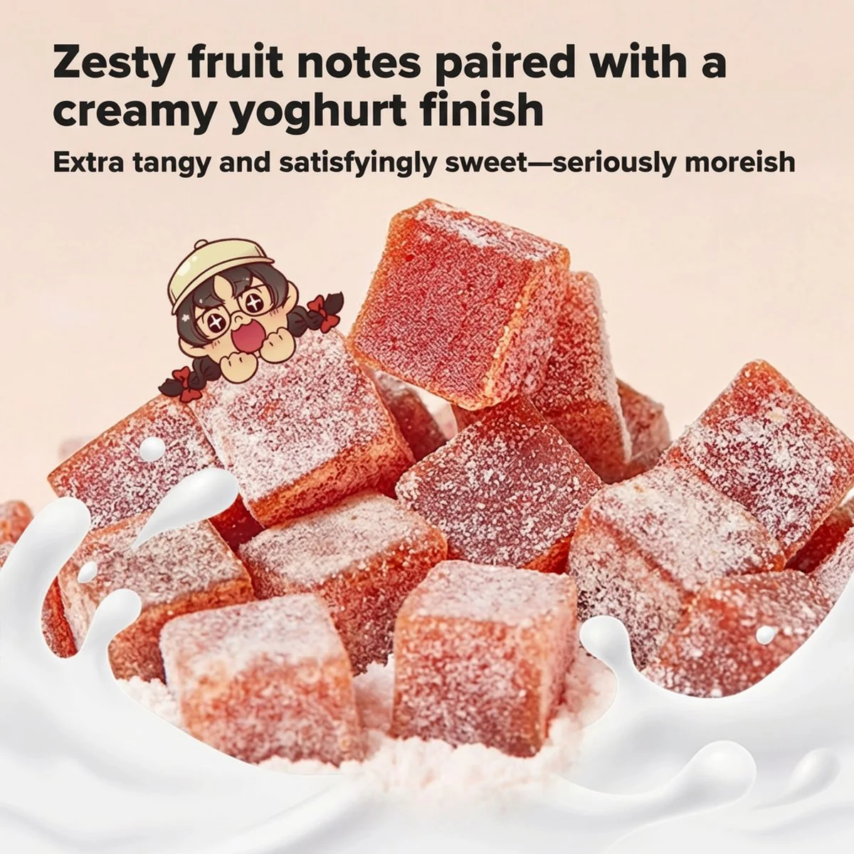 Gongshe Lianmeng Yogurt Hawthorn Soft Candy Cubes 130g - Image 2