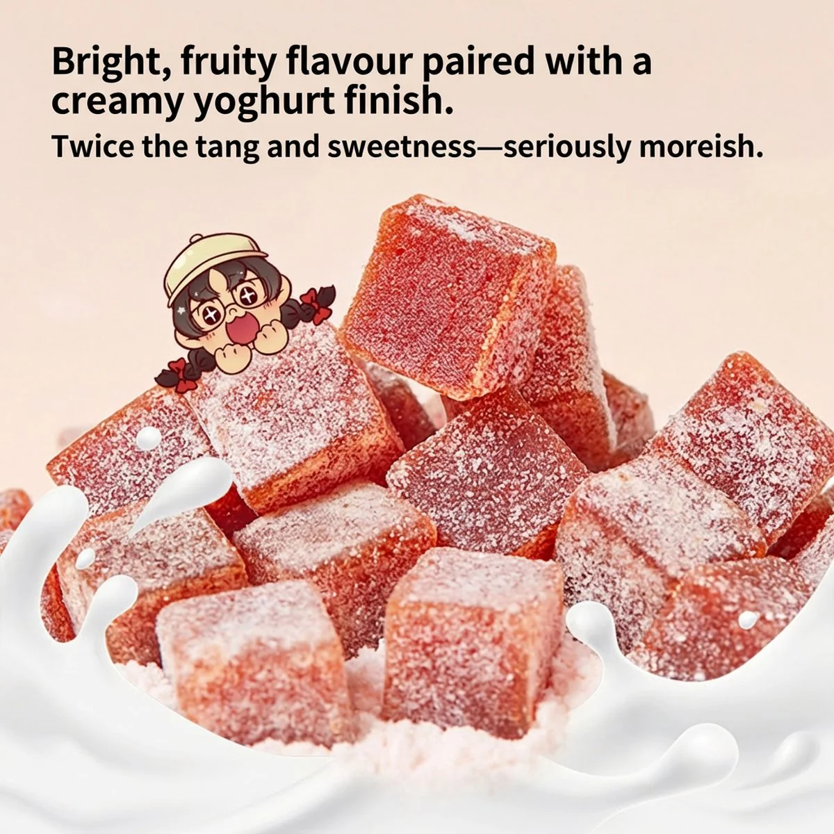Gongshe Lianmeng Yogurt Hawthorn Soft Candy Cubes 130g - Image 4