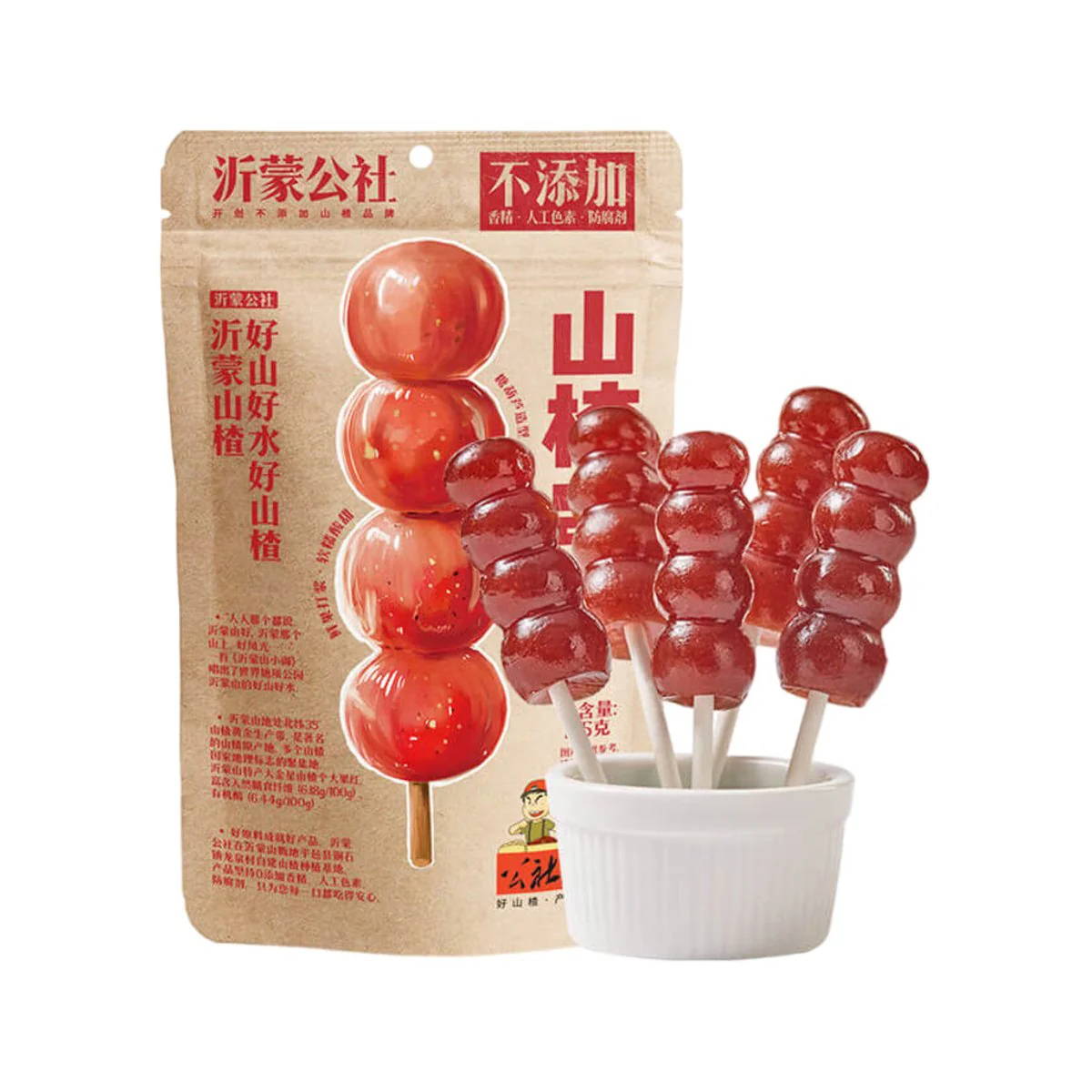 Gongshe Union Hawthorn Skewers 105g - Traditional Chinese Hawthorn Candy on Sticks