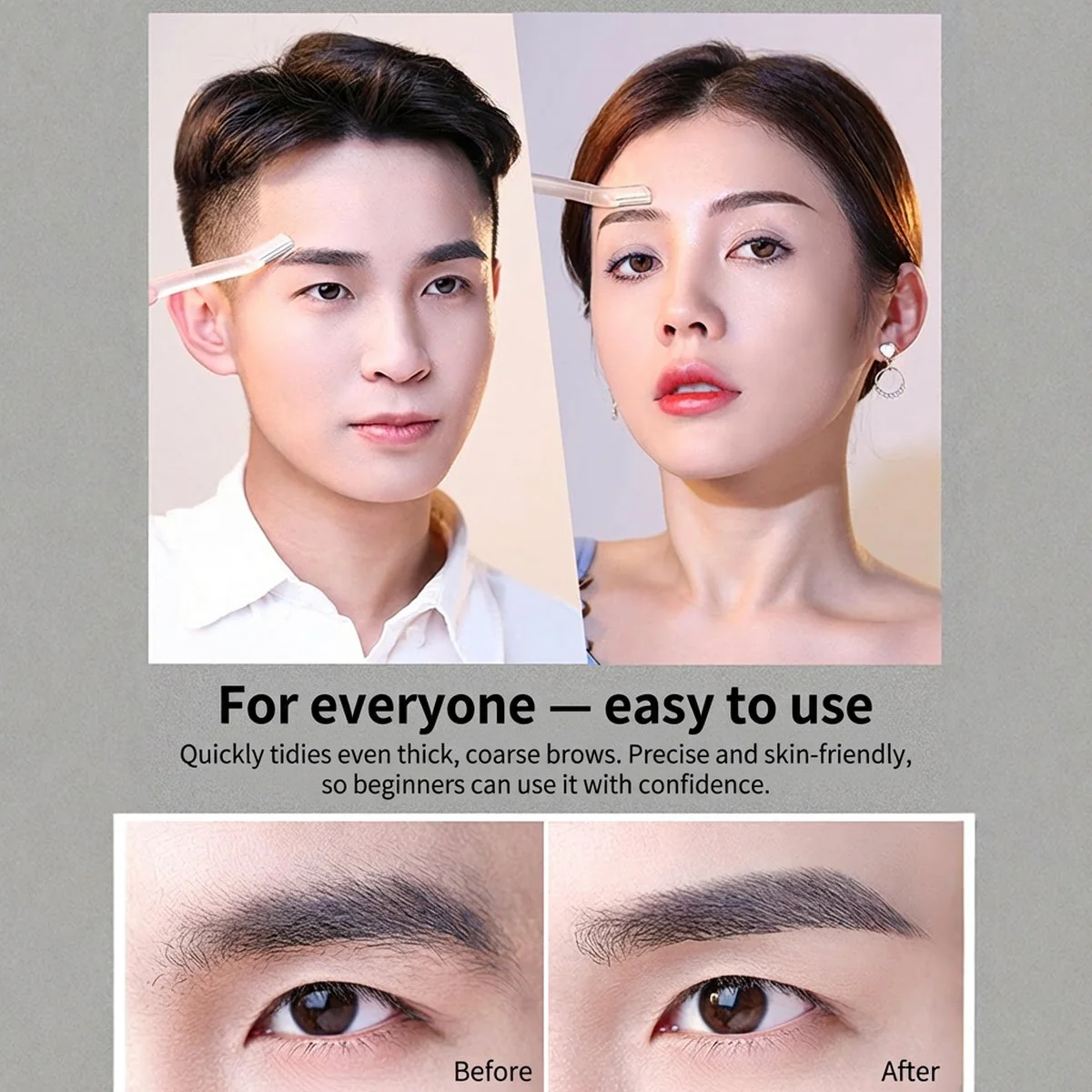 Goood Women's Safety Eyebrow Razors - Short and Long Handle - Image 2