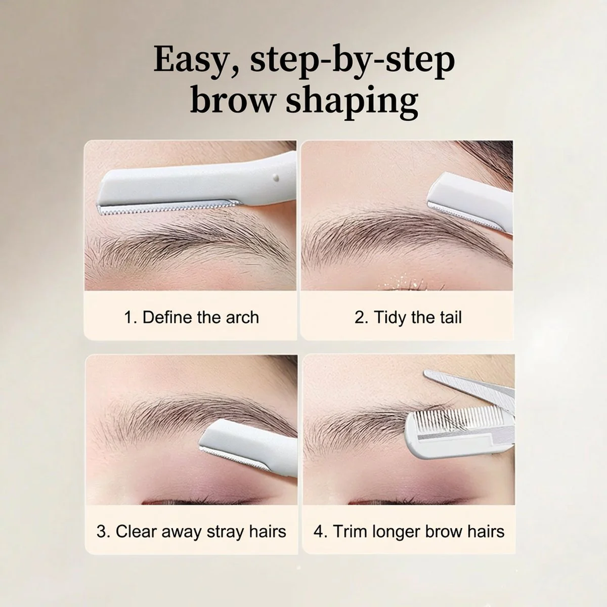 Goood Women's Safety Eyebrow Razors - Short and Long Handle - Image 3