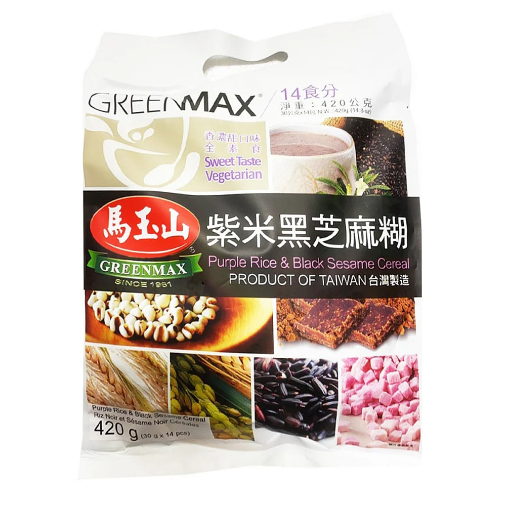 Greenmax Purple Rice & Black Sesame Cereal - 14 Packs, 420g