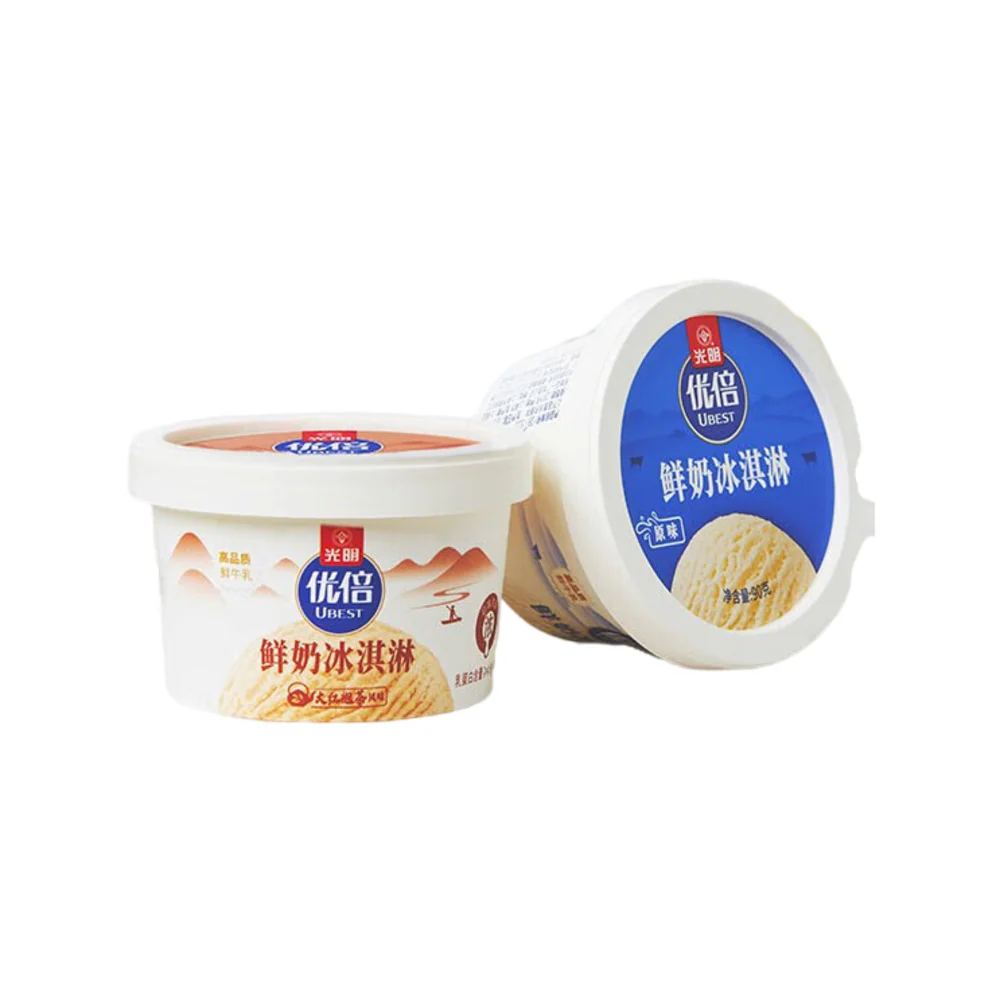 Guangming Ubest Fresh Milk Ice Cream - Original, Longjing, Da Hong Pao, 4 Cups, 360g - Image 2