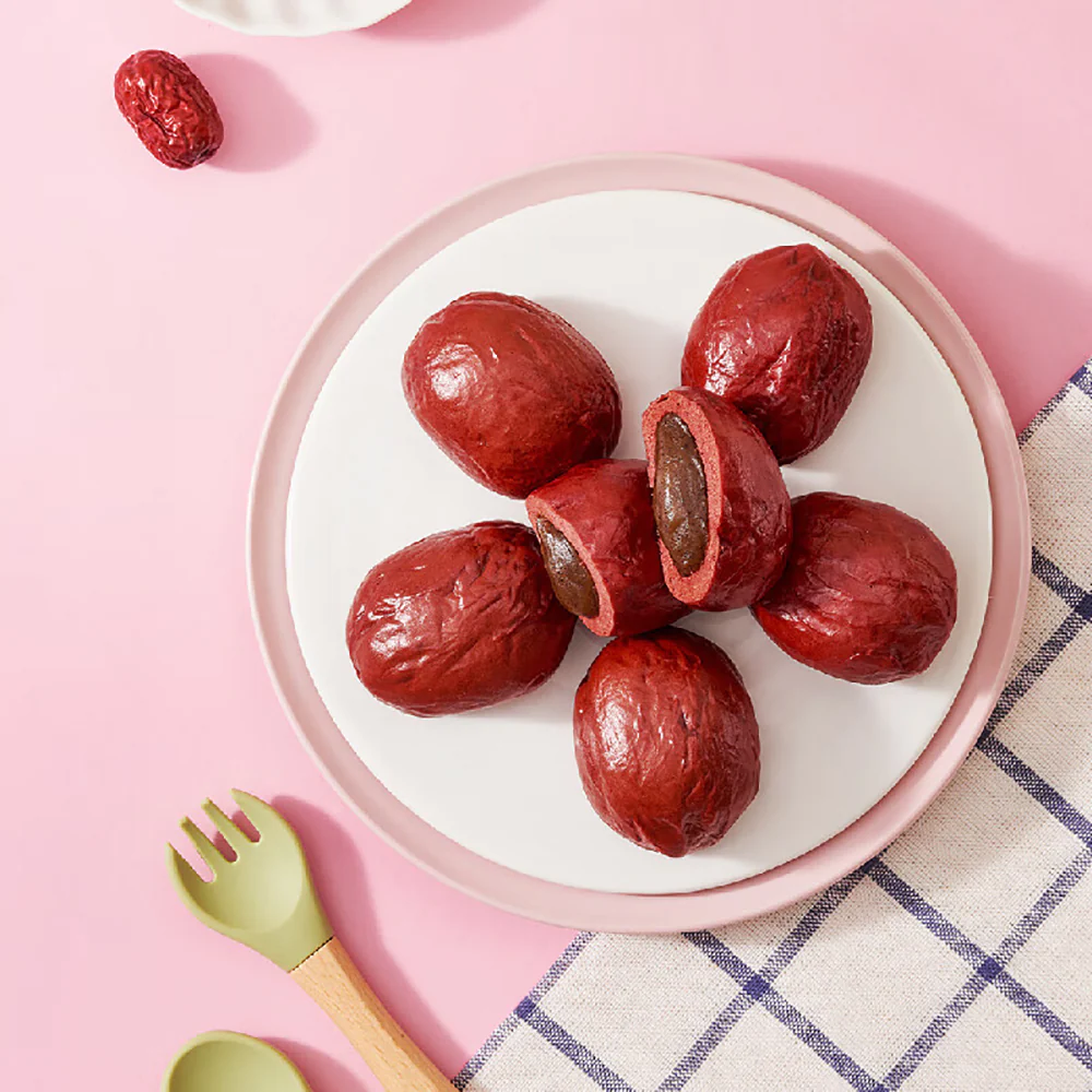 Guangzhou Restaurant Frozen Red Date Shaped Buns - 9pcs, 225g - Image 3