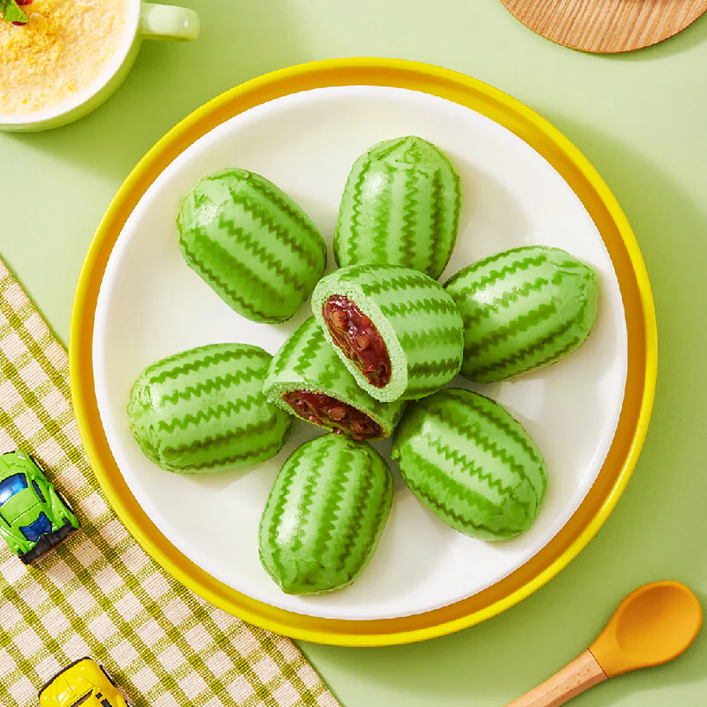 Guangzhou Restaurant Frozen Watermelon Shaped Buns - 9pcs, 337.5g - Image 2