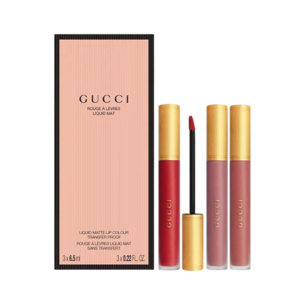 Gucci Rouge à Lèvres Liquid Matte Lip Colour Trio Gift Set 6.5ml x 3