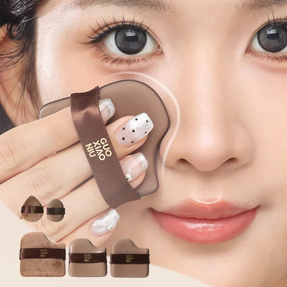 GUOXIAONIU Chocolate Cookie Makeup Sponges - Set of 6 - Image 3