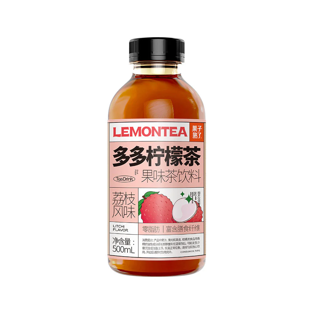 Guozi Shule Duo Duo Lemon Tea Lychee Flavor - 500ml X2