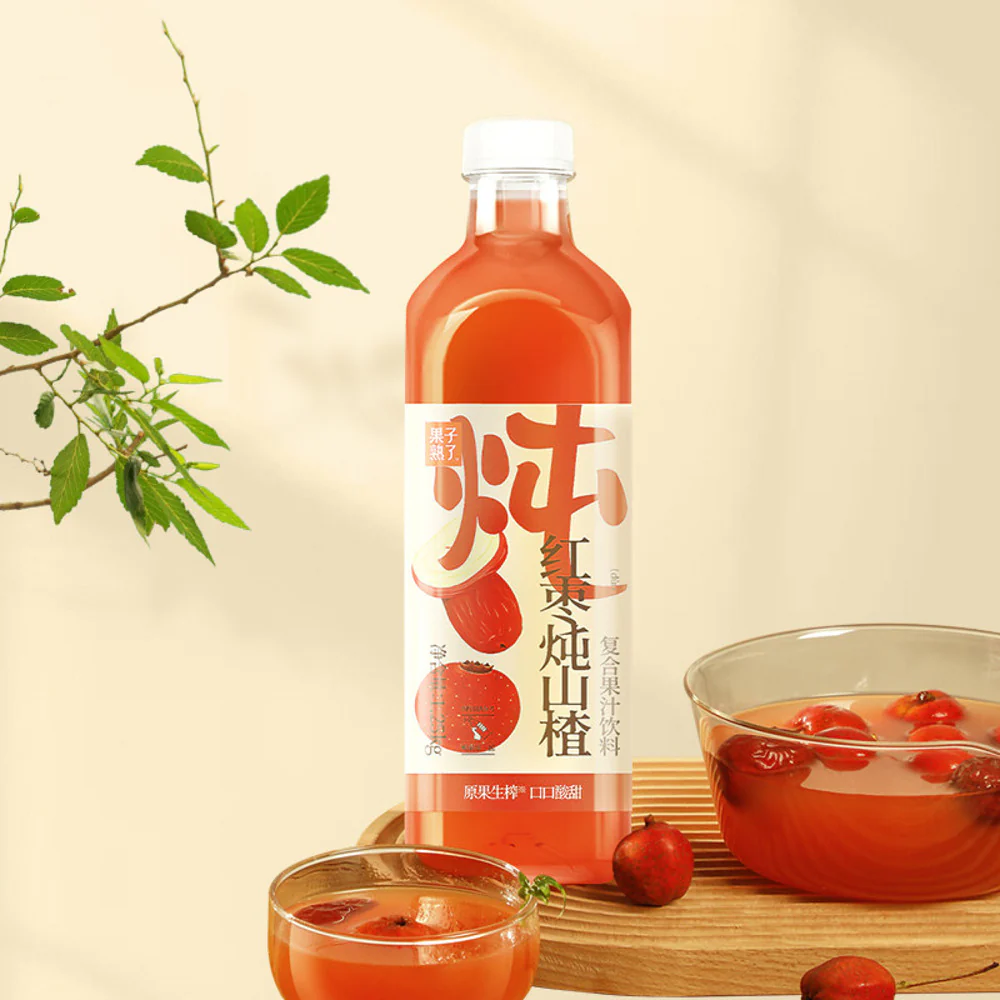 Guozi Shule Red Date & Hawthorn Stewed Juice Drink 1.25kg x 6 Bottles (Carton) - Image 2