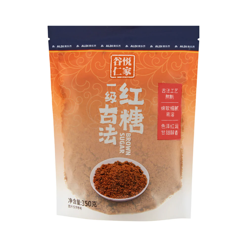 Guyue Renjia Traditional Brown Sugar (Grade 1) 350g – Limited Import - Unrefined Cane Sugar for Baking & Milk Tea