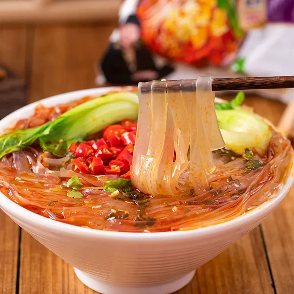 Haichijia Spicy and Sour Wide Vermicelli - 4 Packs x 98g - Image 2