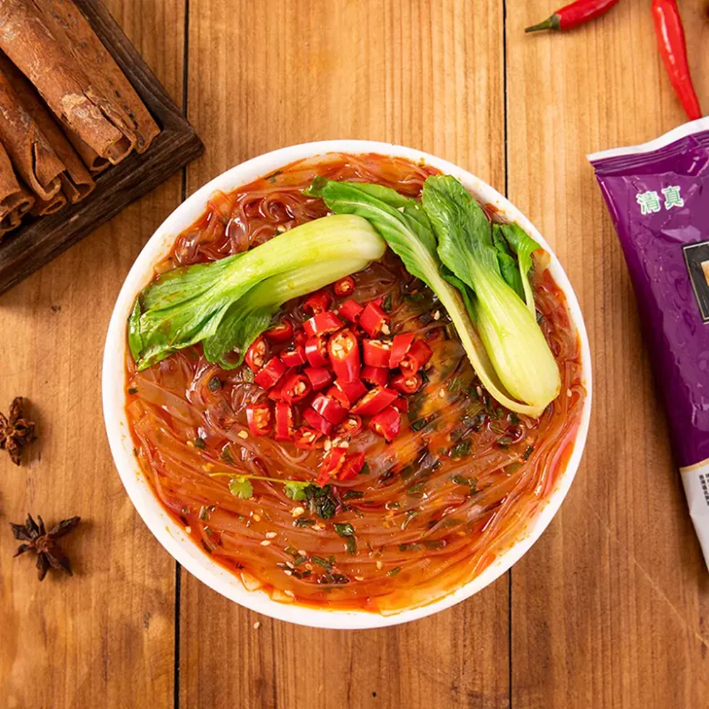 Haichijia Spicy and Sour Wide Vermicelli - 4 Packs x 98g - Image 4