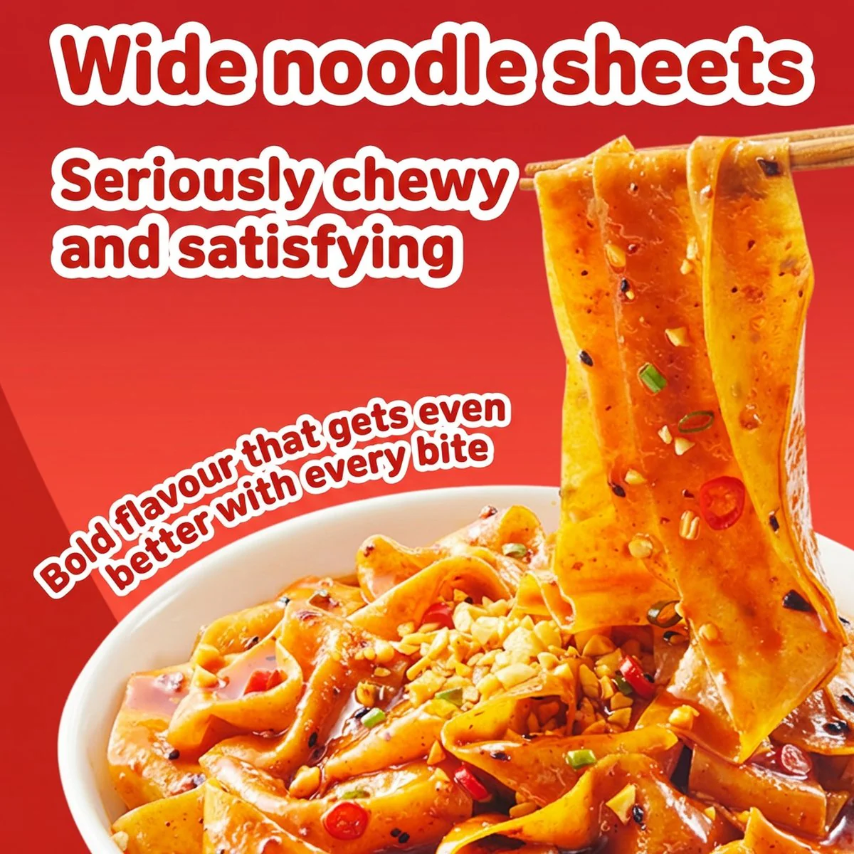 Haidilao Chili Oil Noodle Sheets – Hot & Sour 110g - Sichuan-Style Wide Noodles - Image 4