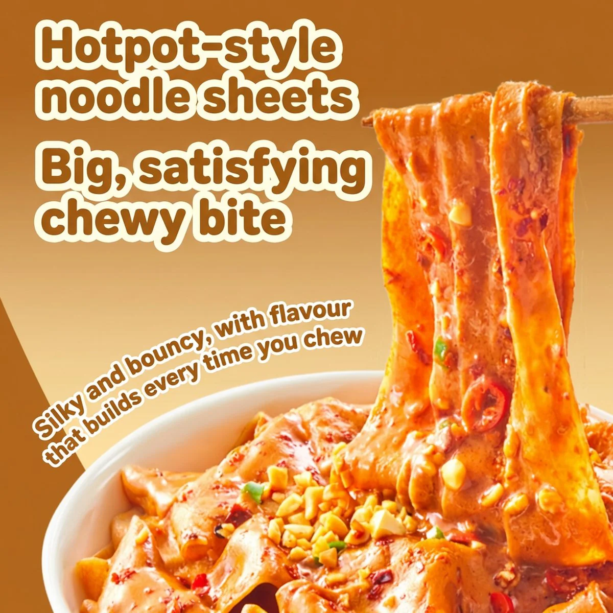 Haidilao Chili Oil Wide Noodles – Sesame Paste Flavor (Cup) 127g - Sichuan-Style Dry Mix - Image 4