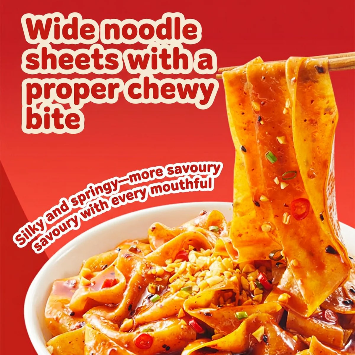 Haidilao Hot & Sour Chili Oil Noodle Sheets – Instant Dry-Mix Bowl 120g - Image 4