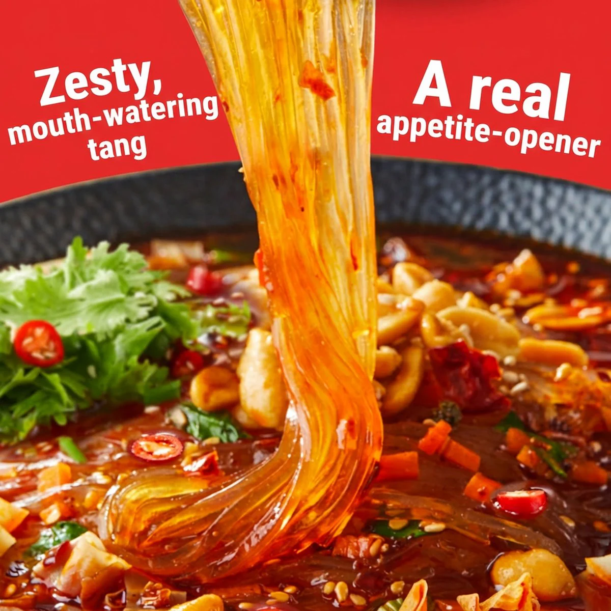 Haidilao Instant Spicy Mala Vermicelli 155g - Glass Noodles - Image 3
