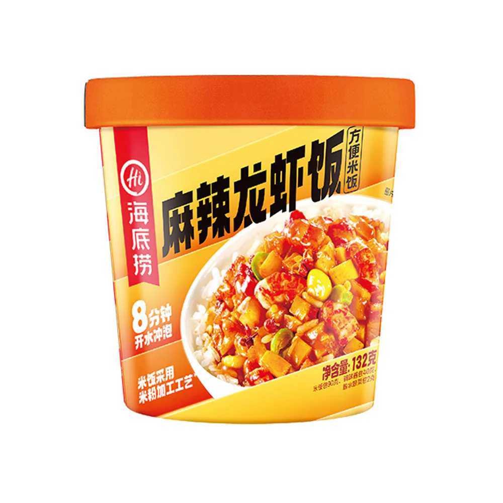 Haidilao Mala Crayfish Instant Rice Bowl 132g – Ready in 8 Minutes