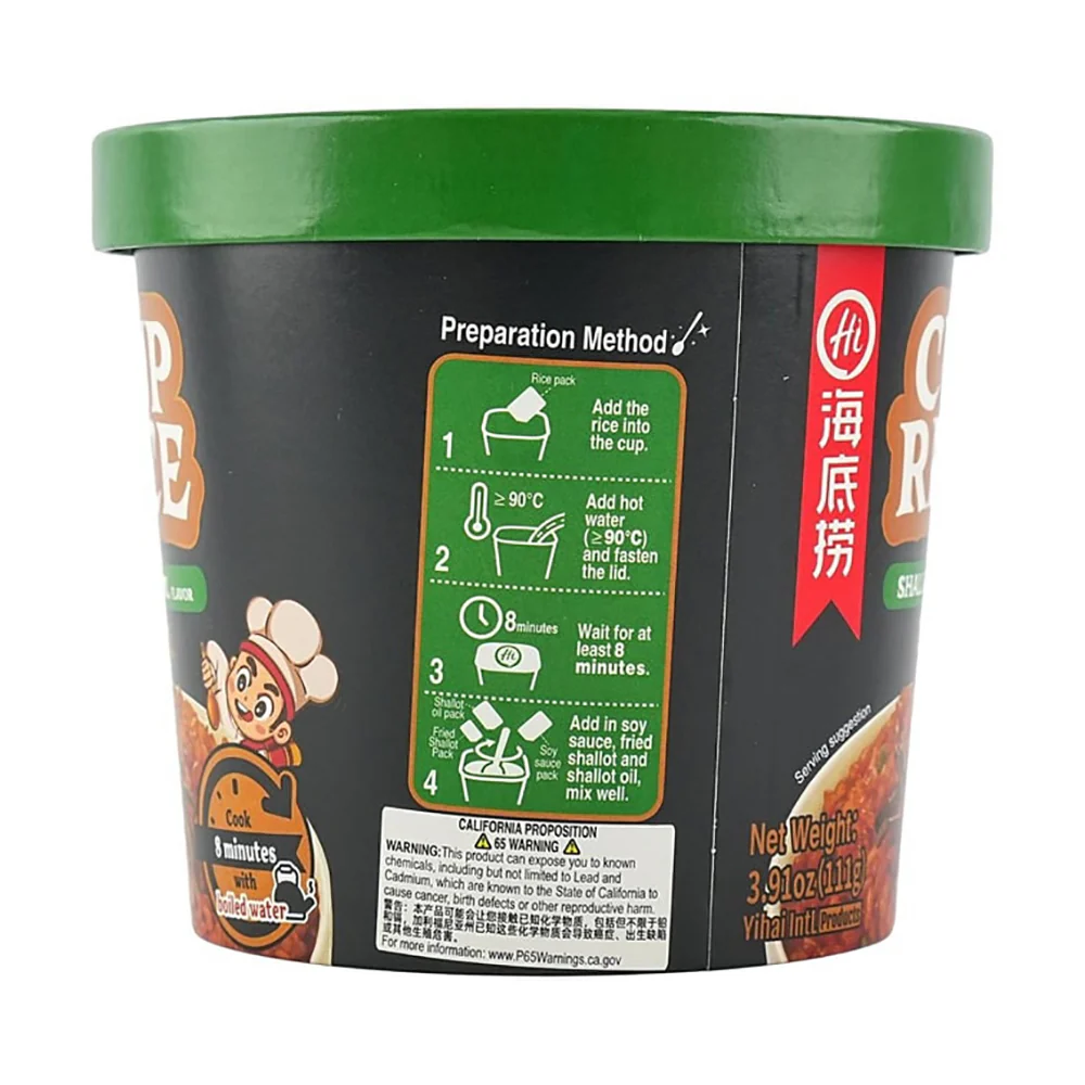 Haidilao Shallot Oil Flavor Cup Rice - 116g - Image 3