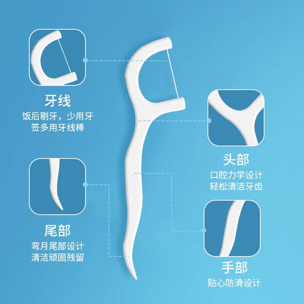 Hai's Hainuo Dental Floss Picks - 50 Pieces/Box, Pack of 3 - Image 3