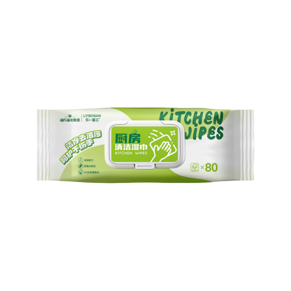 Haishi Hainuo Kitchen Cleaning Wet Wipes, 80 Sheets × 3 Packs – Degreasing & Food-Contact Safe Surface Wipes