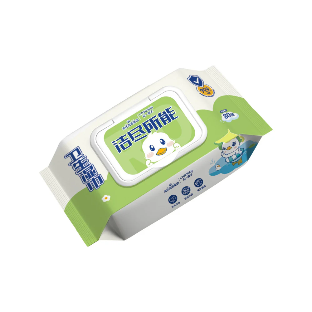 Haishi Hainuo Sanitising Wet Wipes, Alcohol-Free & Skin-Friendly – 80 Sheets x 3 Packs